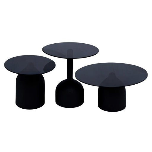 Brix Bijzettafel Glas Zwart 55 cm 55x55x55 cm-Bijzettafels-Livingfurn