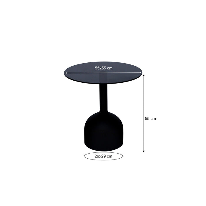 Brix Bijzettafel Glas Zwart 55 cm-Bijzettafels-Livingfurn
