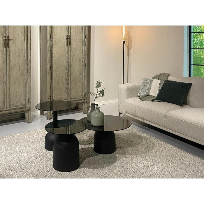 Brix Bijzettafel Glas Zwart 55 cm-Livingfurn