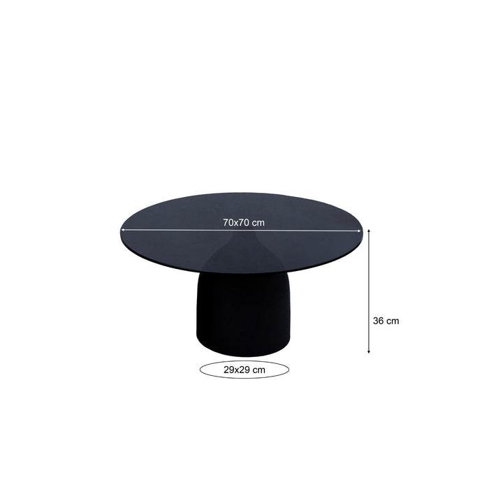 Brix Bijzettafel Glas Zwart 70 cm-Livingfurn
