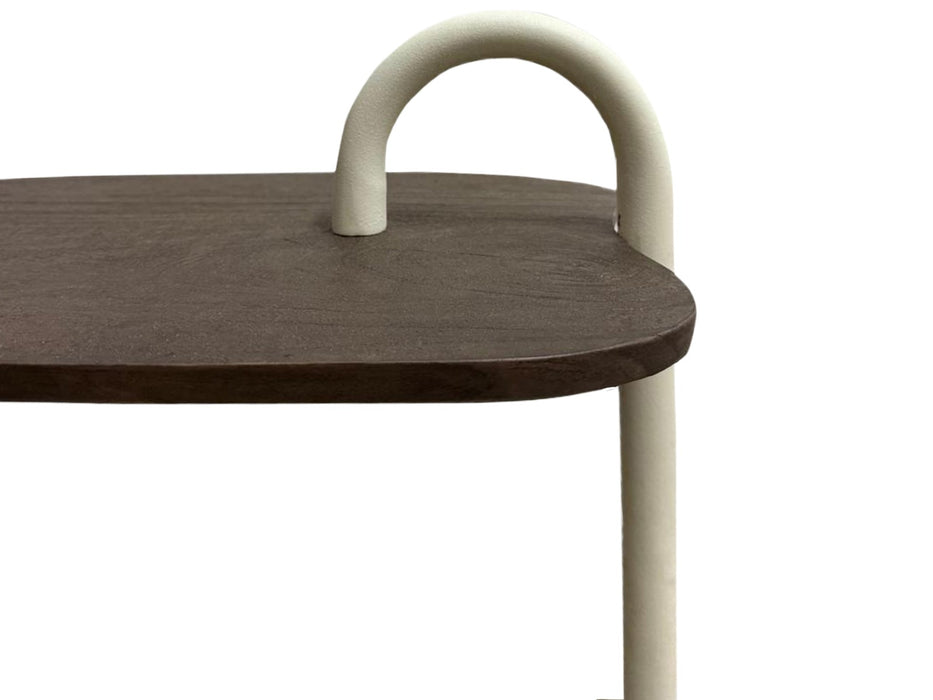 Brix Bijzettafel Mangohout Beige 30x48 cm-Livingfurn