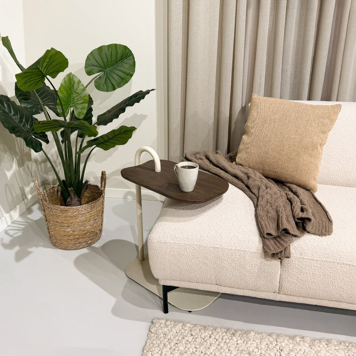Brix Bijzettafel Mangohout Beige 30x48 cm-Livingfurn