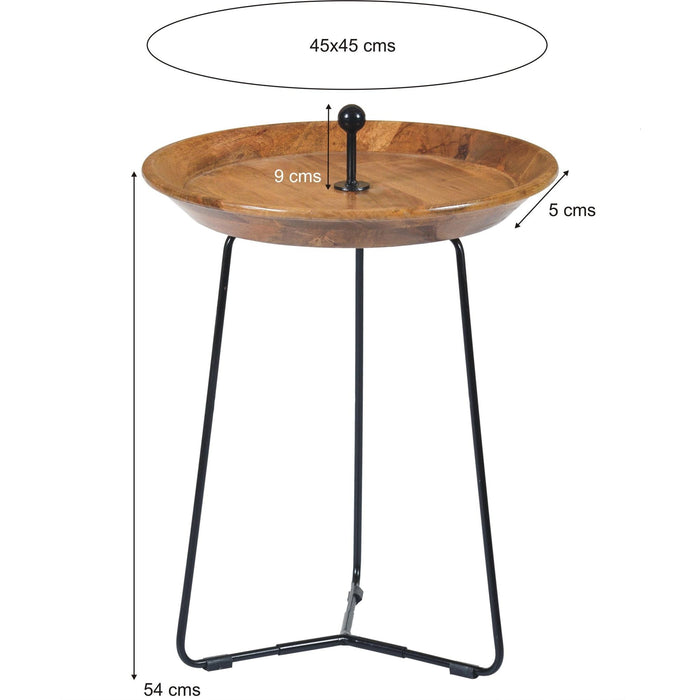 Brix Bijzettafel Mangohout Naturel hout 45 cm-Bijzettafels-Livingfurn