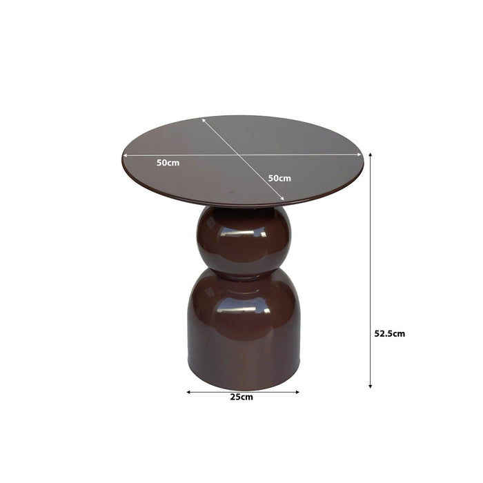Brix Bijzettafel Metaal Bruin 49 cm-Bijzettafels-Livingfurn