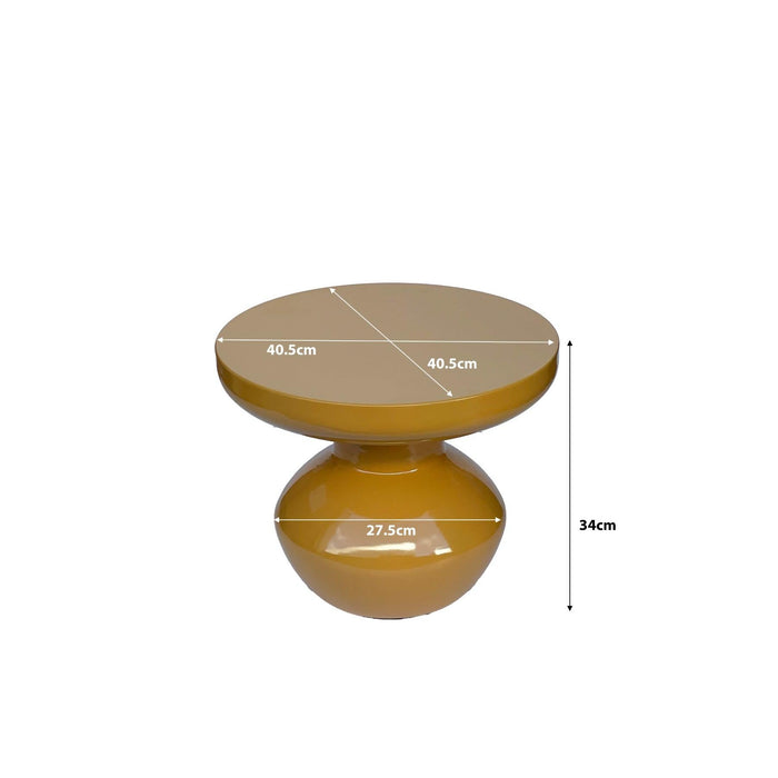 Brix Bijzettafel Metaal Geel 40 cm-Bijzettafels-Livingfurn