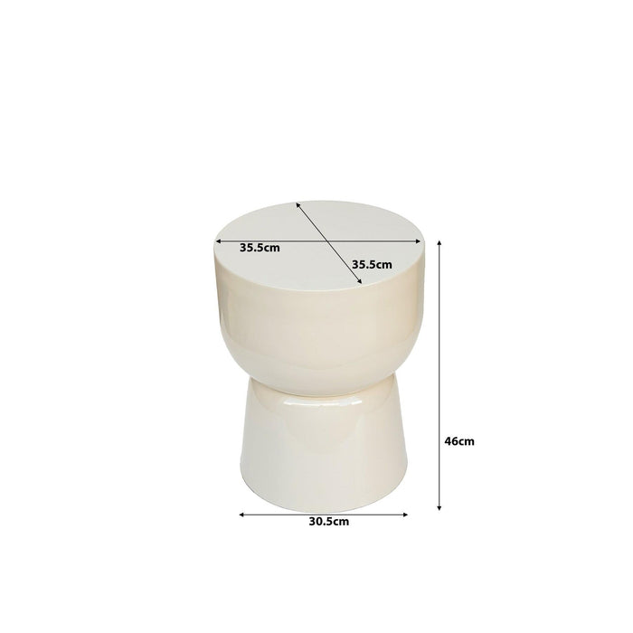 Brix Bijzettafel Metaal Wit 35 cm-Bijzettafels-Livingfurn