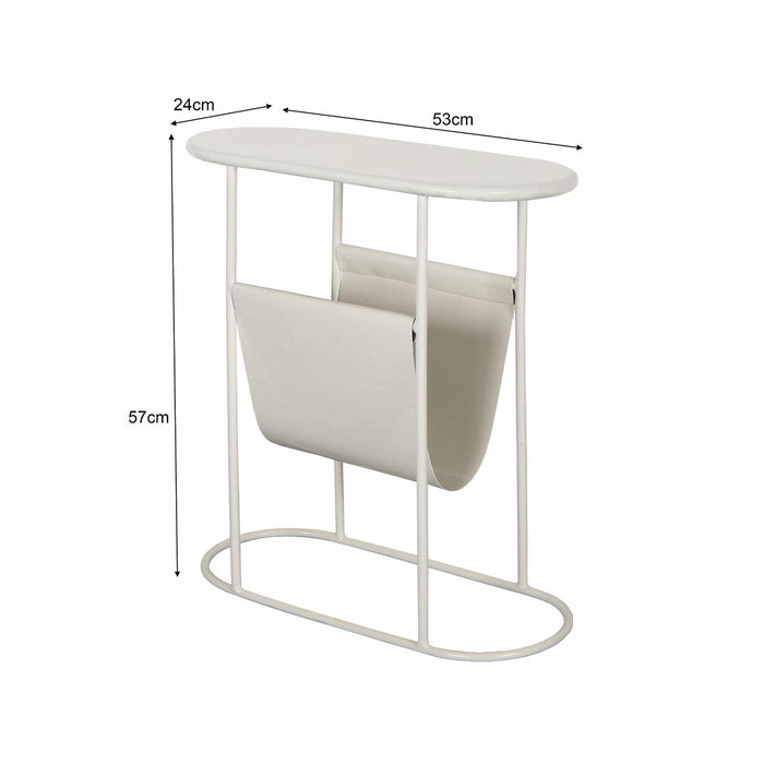 Brix Bijzettafel Metaal Wit 53x24 cm-Bijzettafels-Livingfurn
