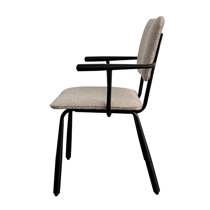 Brix Eetkamerstoel Beige 56 cm - Stof, gecoat staal - 31441-Eetkamerstoelen-Livingfurn