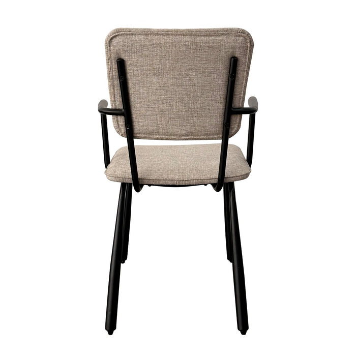 Brix Eetkamerstoel Beige 56 cm - Stof, gecoat staal - 31441-Eetkamerstoelen-Livingfurn