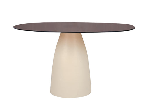 Brix Eettafel Glas Crème wit 120x140 cm-Eettafels-Livingfurn