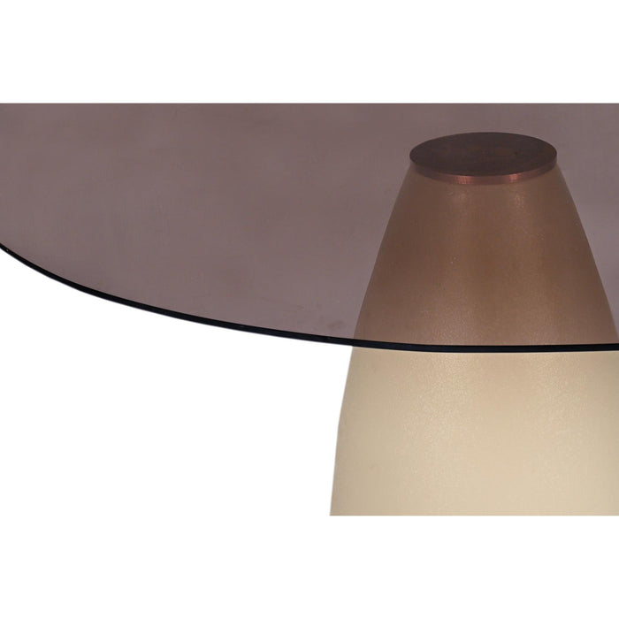 Brix Eettafel Glas Crème wit 120x140 cm-Eettafels-Livingfurn
