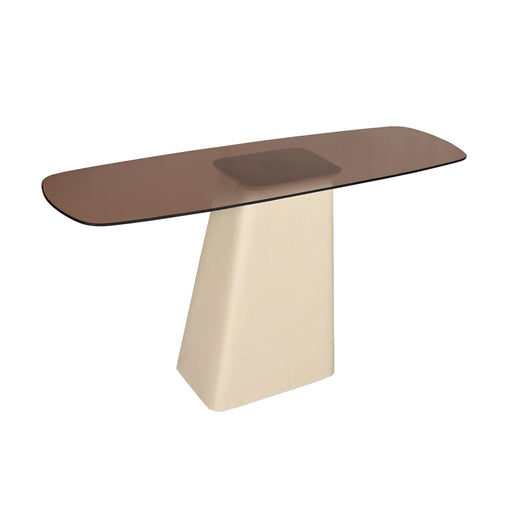 Brix Eettafel Glas Crème wit 140x40 cm-Eettafels-Livingfurn