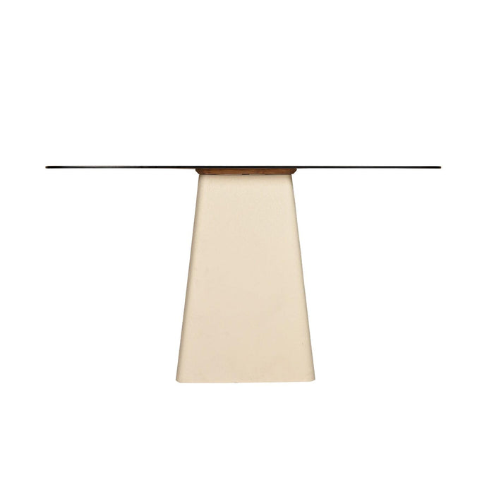 Brix Eettafel Glas Crème wit 140x40 cm-Eettafels-Livingfurn