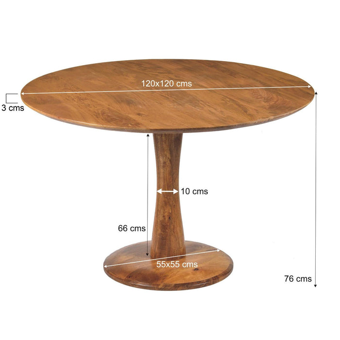 Brix Eettafel Mangohout 120 cm-Eettafels-Livingfurn