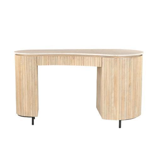 Brix Eettafel Mangohout Beige 136x60 cm-Bureaus-Livingfurn