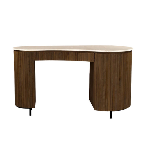 Brix Eettafel Mangohout Beige 136x60 cm Beige, bruin-Bureaus-Livingfurn