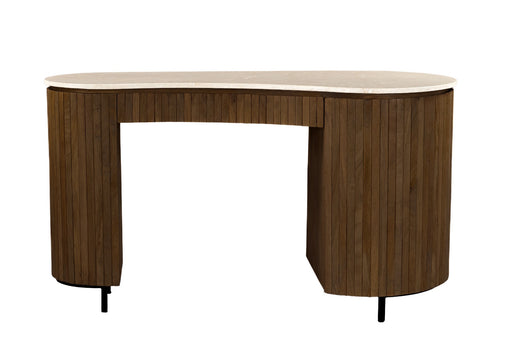 Brix Eettafel Mangohout Beige 136x60 cm - Beige, bruin - 31636-Eettafels-Livingfurn