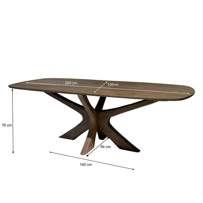 Brix Eettafel Mangohout Bruin 250x105 cm-Eettafels-Livingfurn