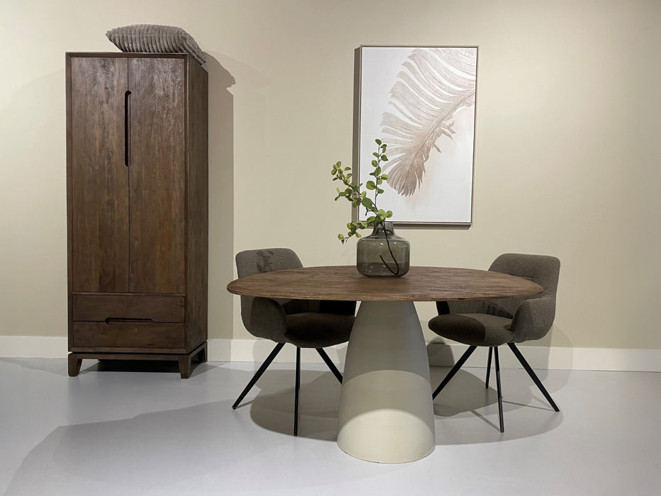 Brix Eettafel Mangohout Crème wit 120x140 cm-Eettafels-Livingfurn