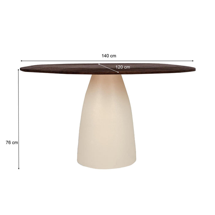 Brix Eettafel Mangohout Crème wit 120x140 cm-Eettafels-Livingfurn