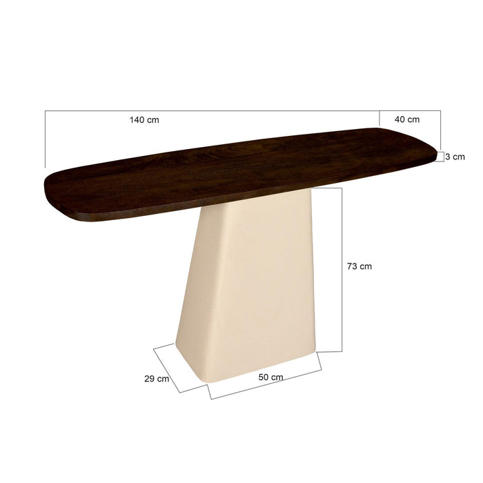 Brix Eettafel Mangohout Crème wit 140x40 cm-Eettafels-Livingfurn