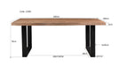Brix Eettafel Mangohout Naturel hout 200x100 cm - 11995-Eettafels-Livingfurn