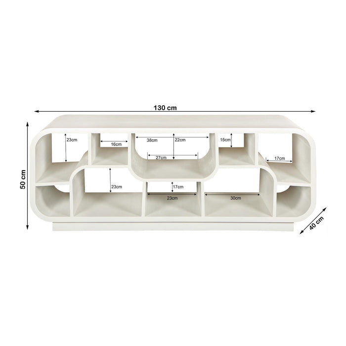 Brix Eettafel Mangohout Wit 130x40x50 cm-Eettafels-Livingfurn
