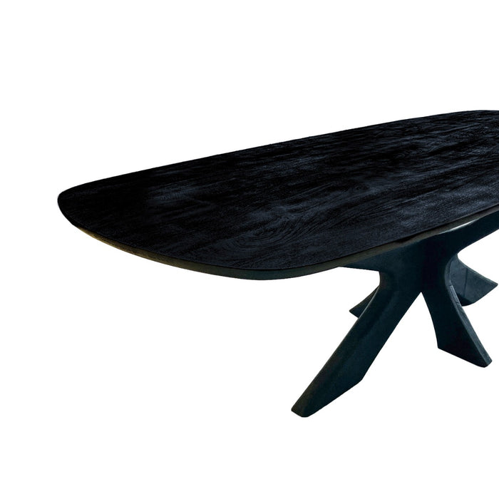 Brix Eettafel Mangohout Zwart 220x100 cm-Eettafels-Livingfurn