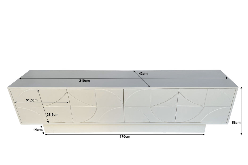 Dressoir Fiore Gelakt Hout Crème 210cm