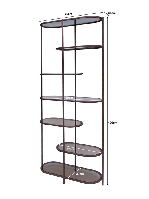 Brix Jill Burgundy 190cm - Rood - Metaal-Vakkenkasten-Livingfurn