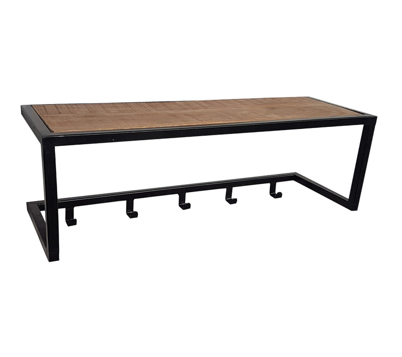 Brix Kapstok Mangohout Zwart 26 cm 26x75x35 cm-Kapstokken-Livingfurn