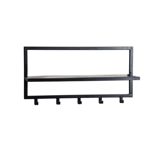 Brix Kapstok Mangohout Zwart 70 cm 70x17x32 cm-Kapstokken-Livingfurn