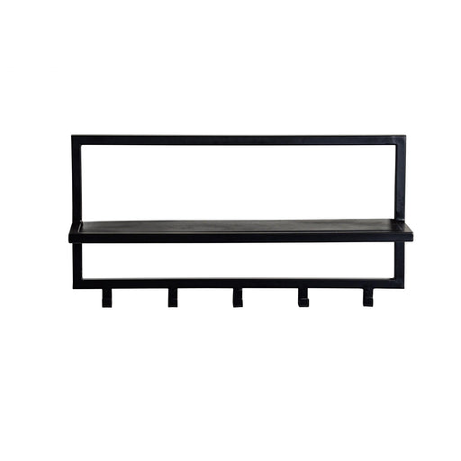 Brix Kapstok Mangohout Zwart 70 cm 70x17x32 cm-Kapstokken-Livingfurn