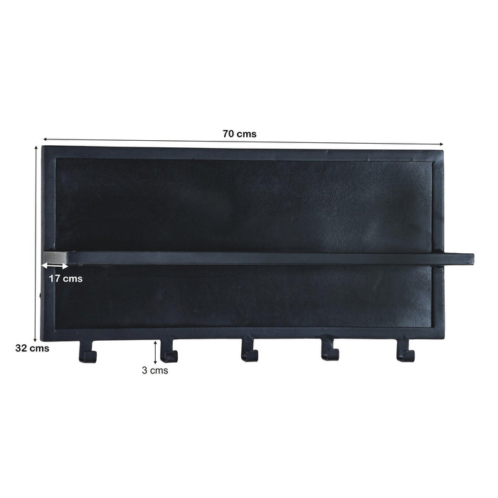 Brix Kapstok Mangohout Zwart 70 cm-Kapstokken-Livingfurn