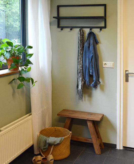 Brix Kapstok Mangohout Zwart 70 cm-Kapstokken-Livingfurn