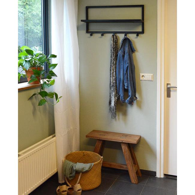 Brix Kapstok Mangohout Zwart 70 cm-Kapstokken-Livingfurn