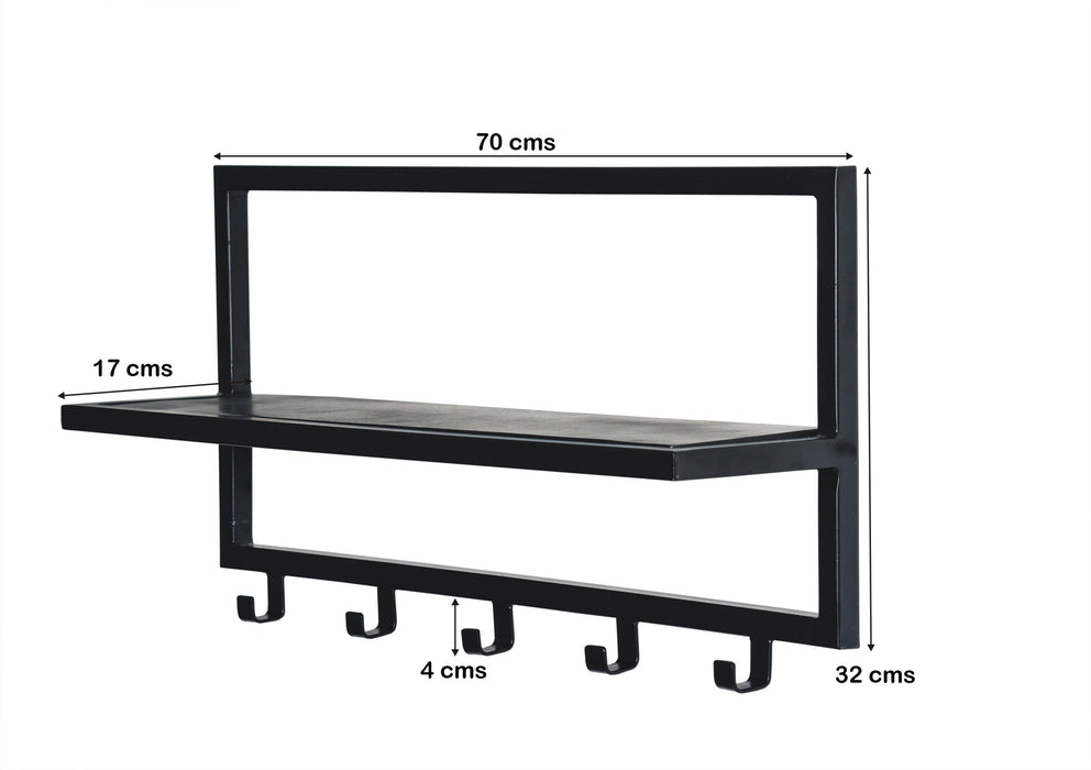 Brix Kapstok Mangohout Zwart 70 cm-Kapstokken-Livingfurn