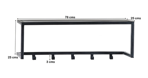 Brix Kapstok Mangohout Zwart 78 cm-Kapstokken-Livingfurn