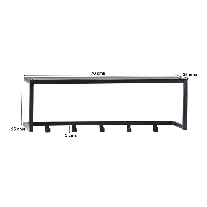 Brix Kapstok Mangohout Zwart 78 cm-Kapstokken-Livingfurn