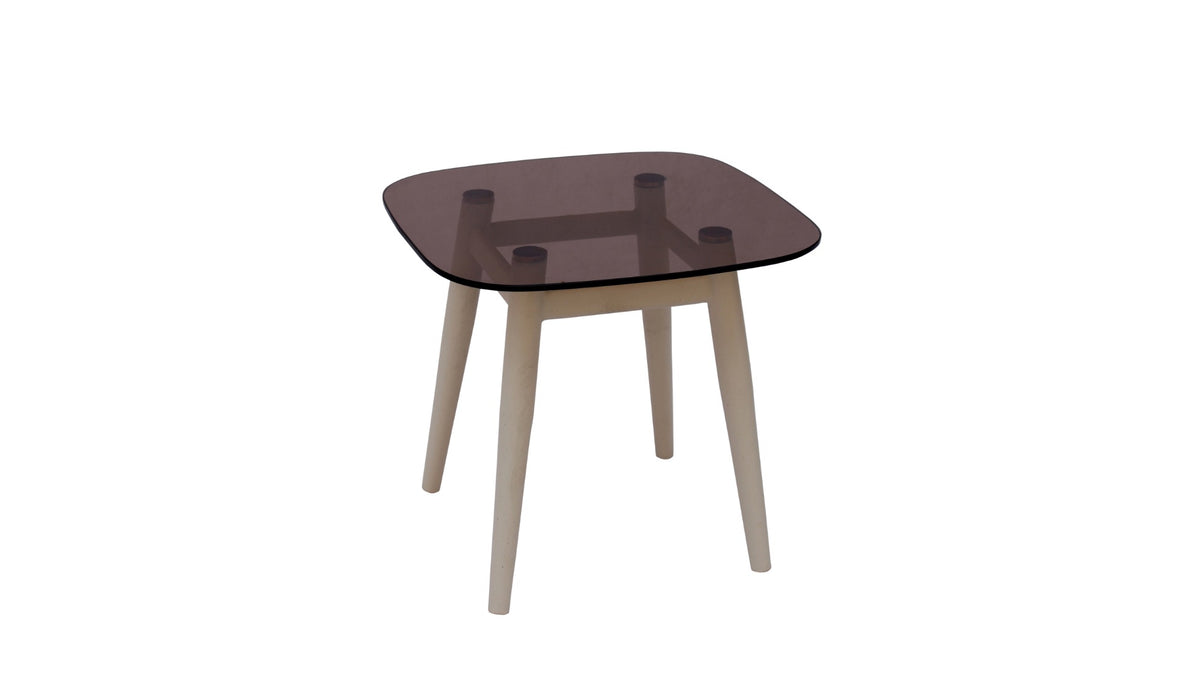 Bijzettafel Merle Rookglas Beige 45cm