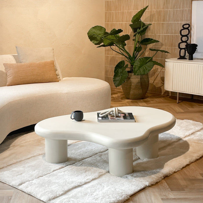 Brix Salontafel Beton Crème wit 120x88 cm-Salontafels-Livingfurn