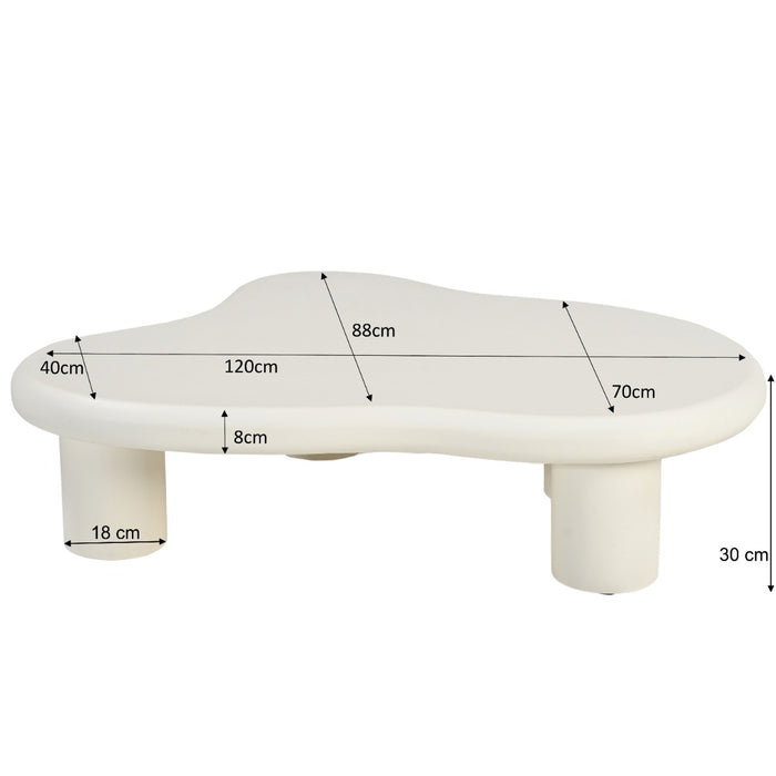 Brix Salontafel Beton Crème wit 120x88 cm-Salontafels-Livingfurn