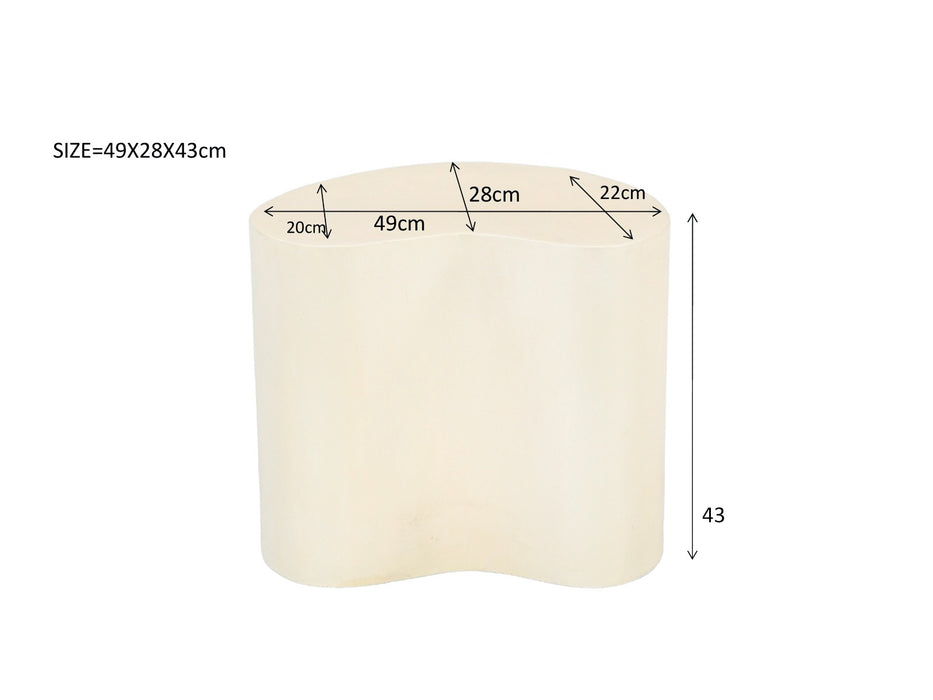Brix Salontafel Beton Crème wit 28x49 cm-Salontafels-Livingfurn