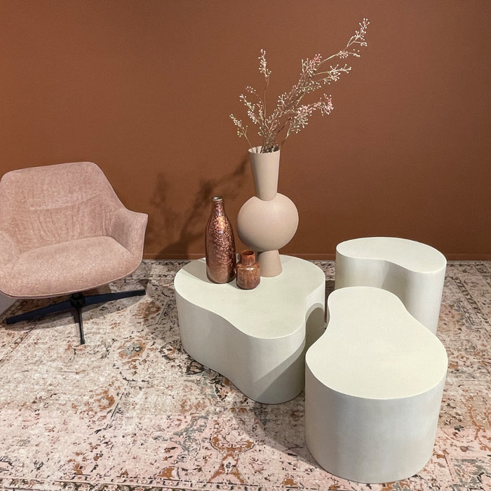 Brix Salontafel Beton Crème wit 28x49 cm-Salontafels-Livingfurn