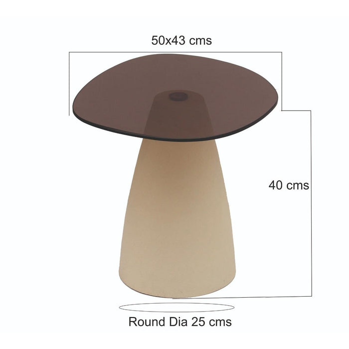 Brix Salontafel Glas Beige 43 cm-Salontafels-Livingfurn