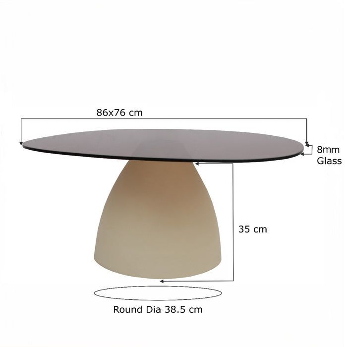 Brix Salontafel Glas Beige 76 cm-Salontafels-Livingfurn