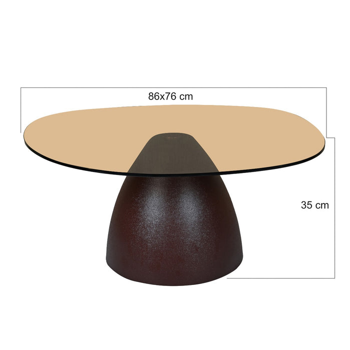 Brix Salontafel Glas Bruin 76 cm-Salontafels-Livingfurn