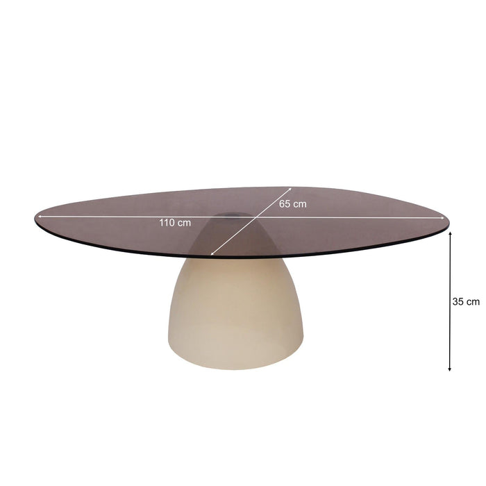 Brix Salontafel Glas Crème wit 65x110 cm-Salontafels-Livingfurn