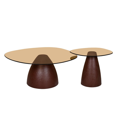 Brix Salontafel Glas Rood 76 cm 76x86x35 cm-Salontafels-Livingfurn