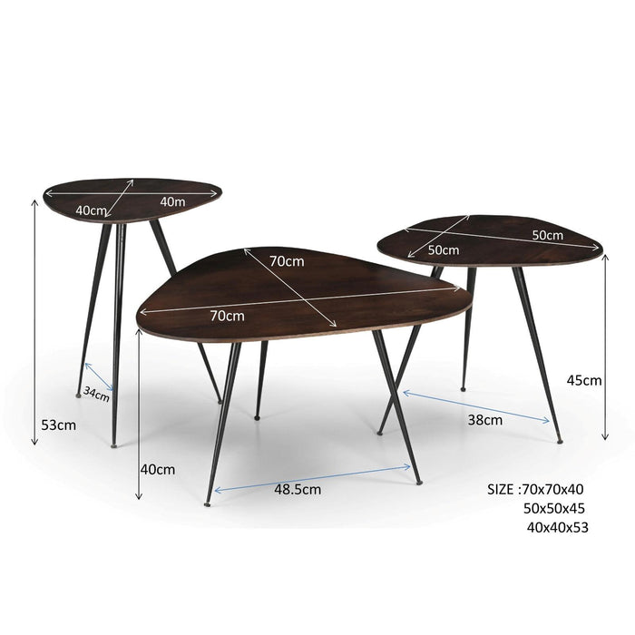 Brix Salontafel Mangohout Bruin 70 cm-Salontafels-Livingfurn